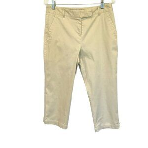 Charter Club Pant Shop Cropped Pants Stretchy Tan Women's Size 10 Belt Loops